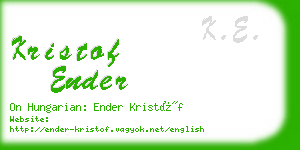 kristof ender business card